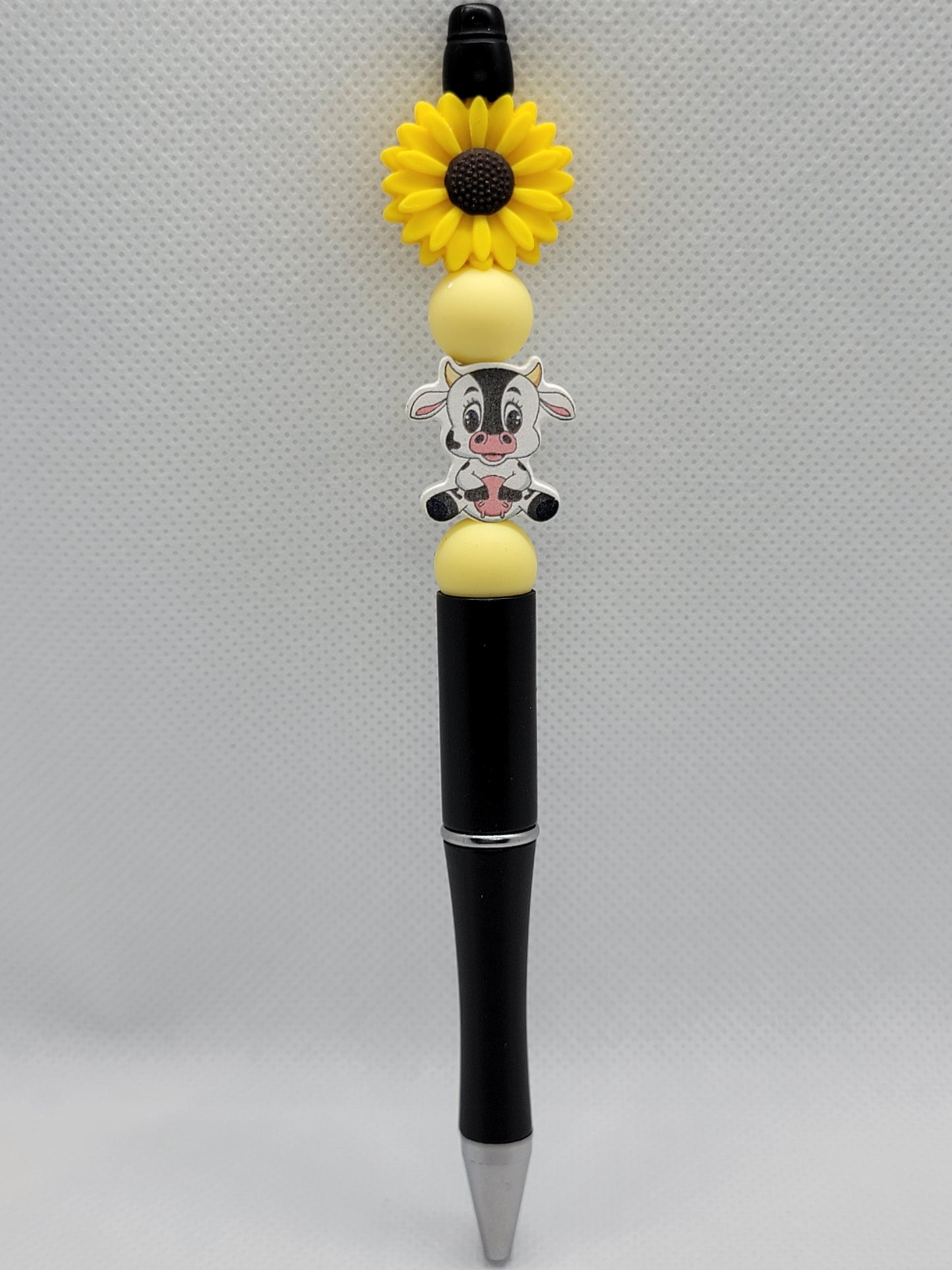 Sweet Sunflower & Cow Beadable Pen