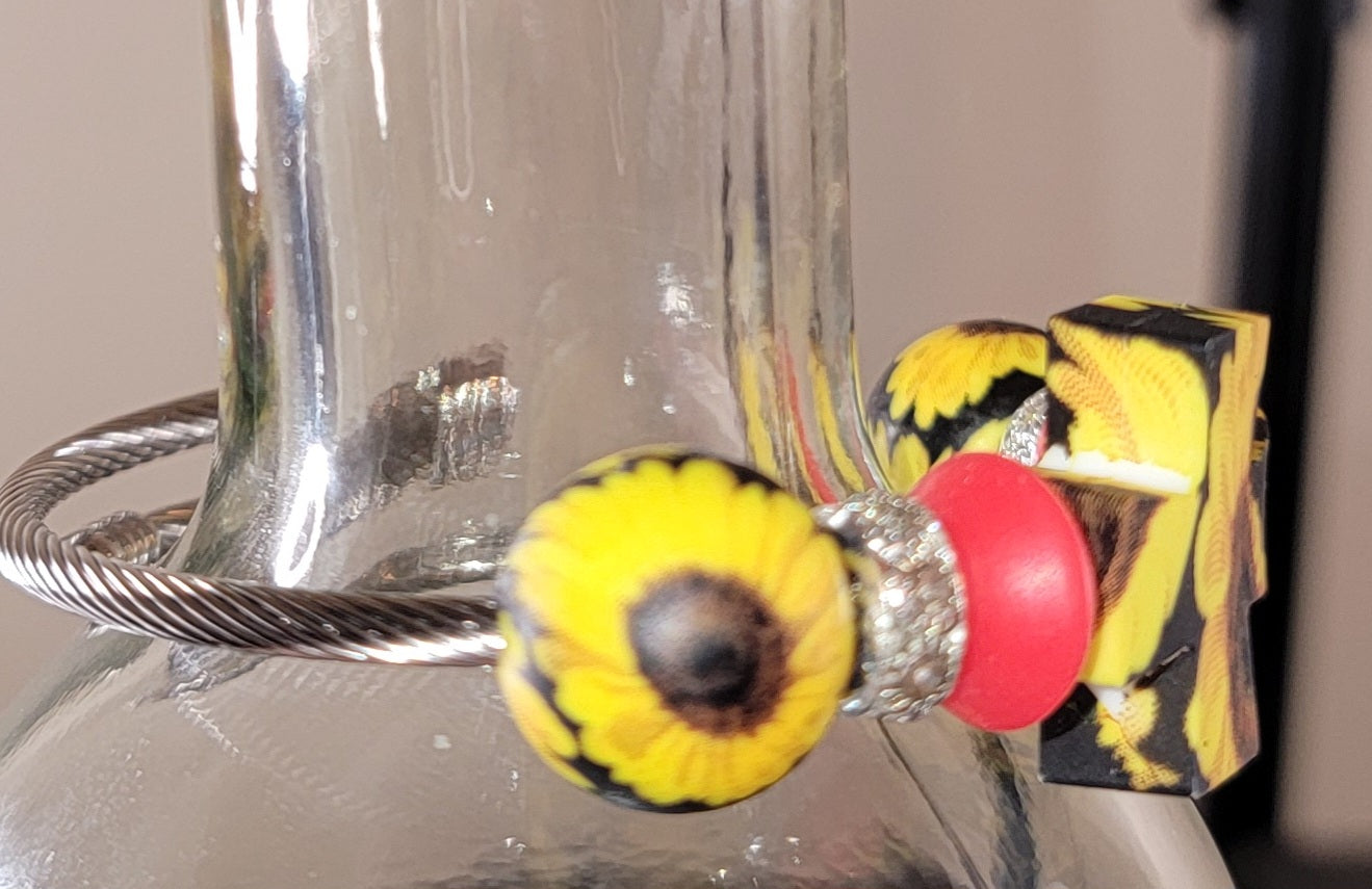 Sunny Sunflower Cross Bracelet