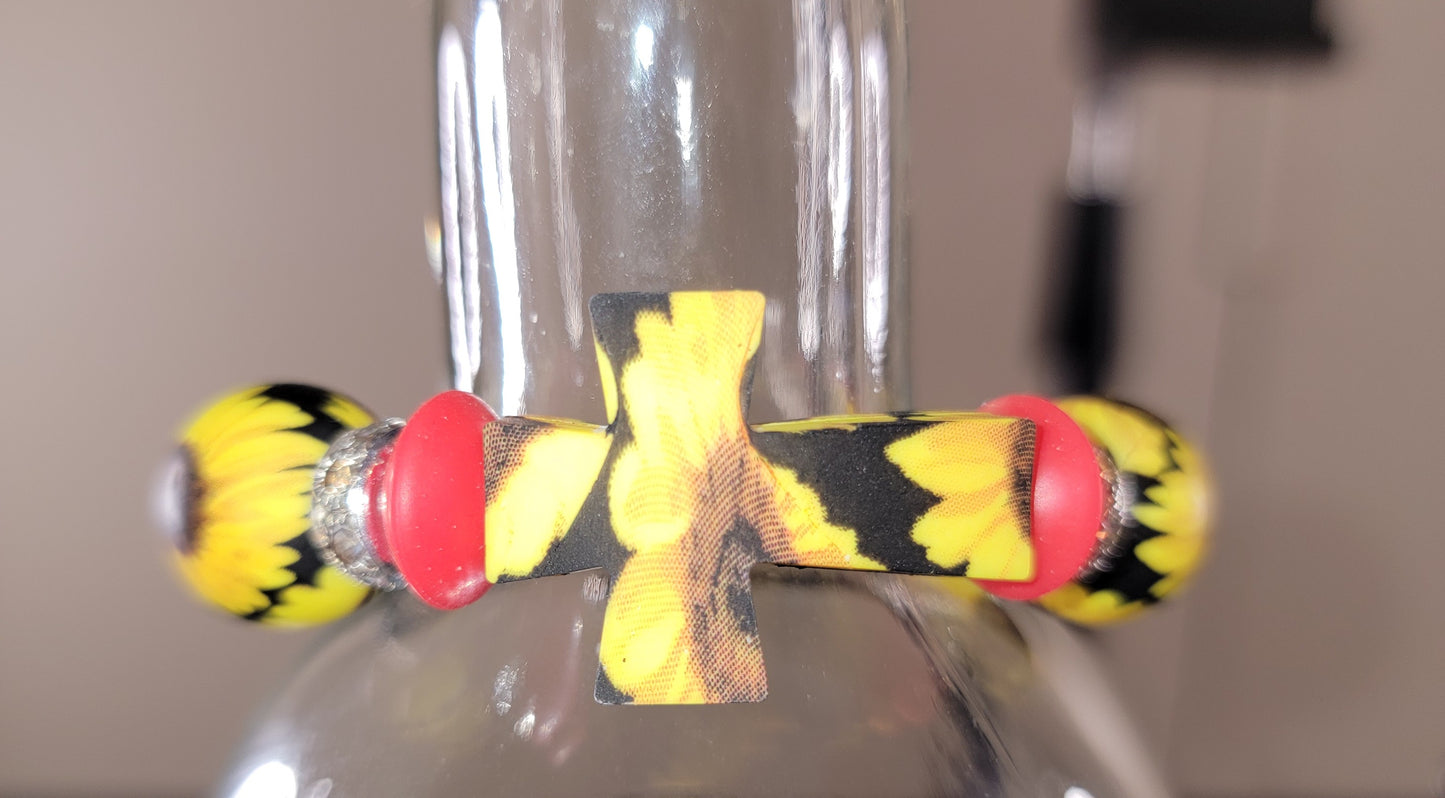 Sunny Sunflower Cross Bracelet