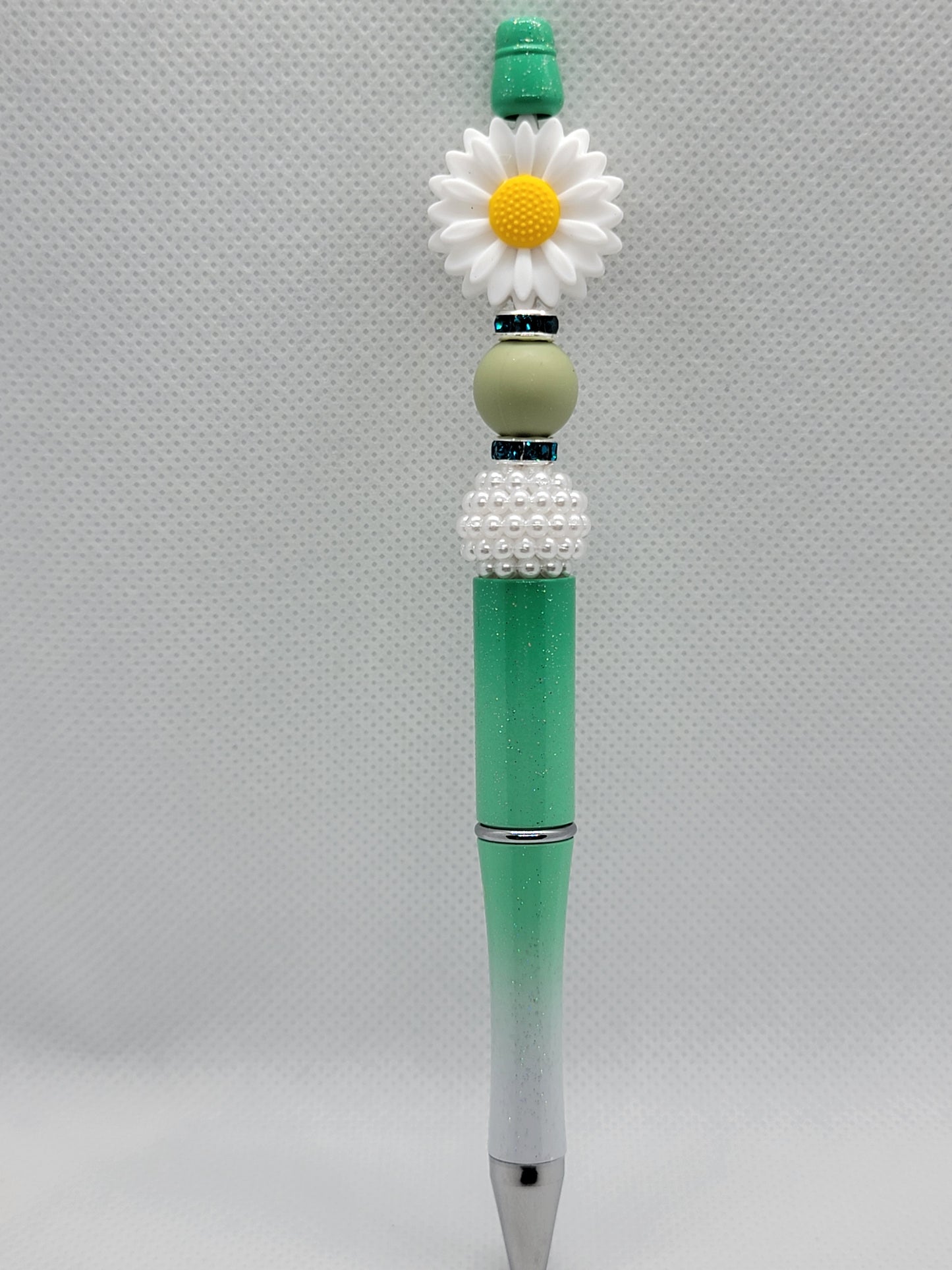 White Daisy Beadable Pen