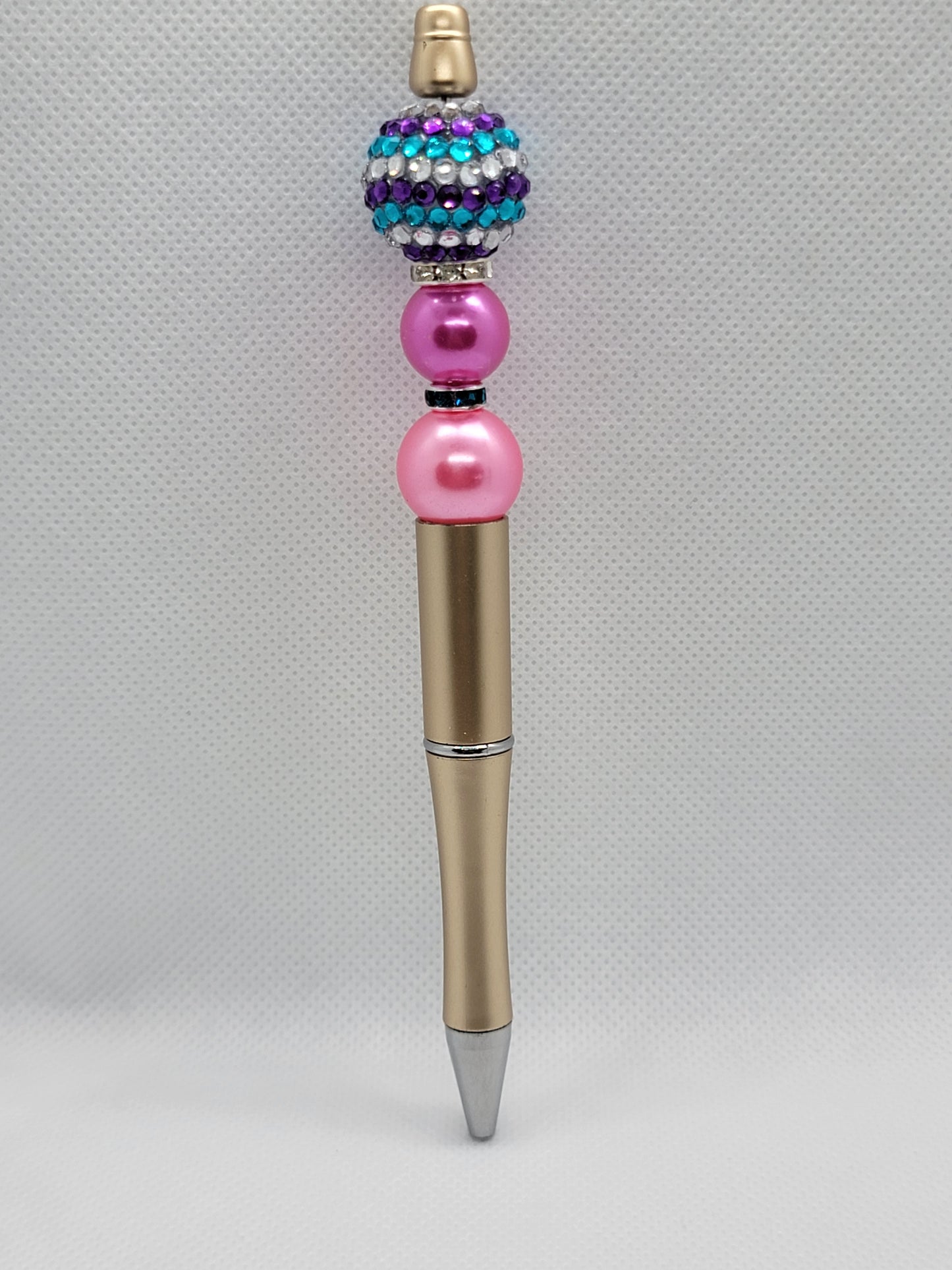Pink & Teal Disco Beadable Pen