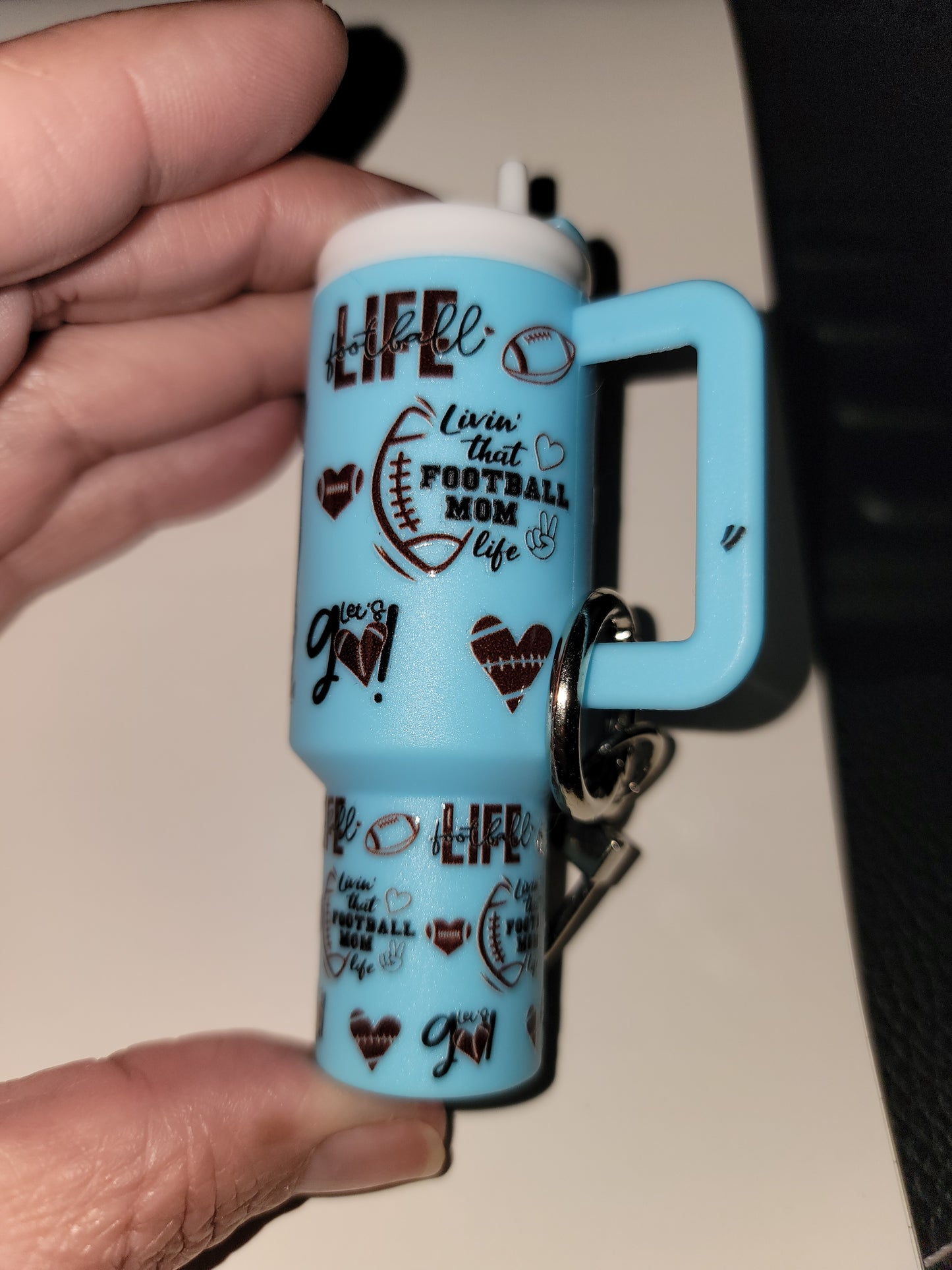 Football Mom Mini Tumbler Keychain