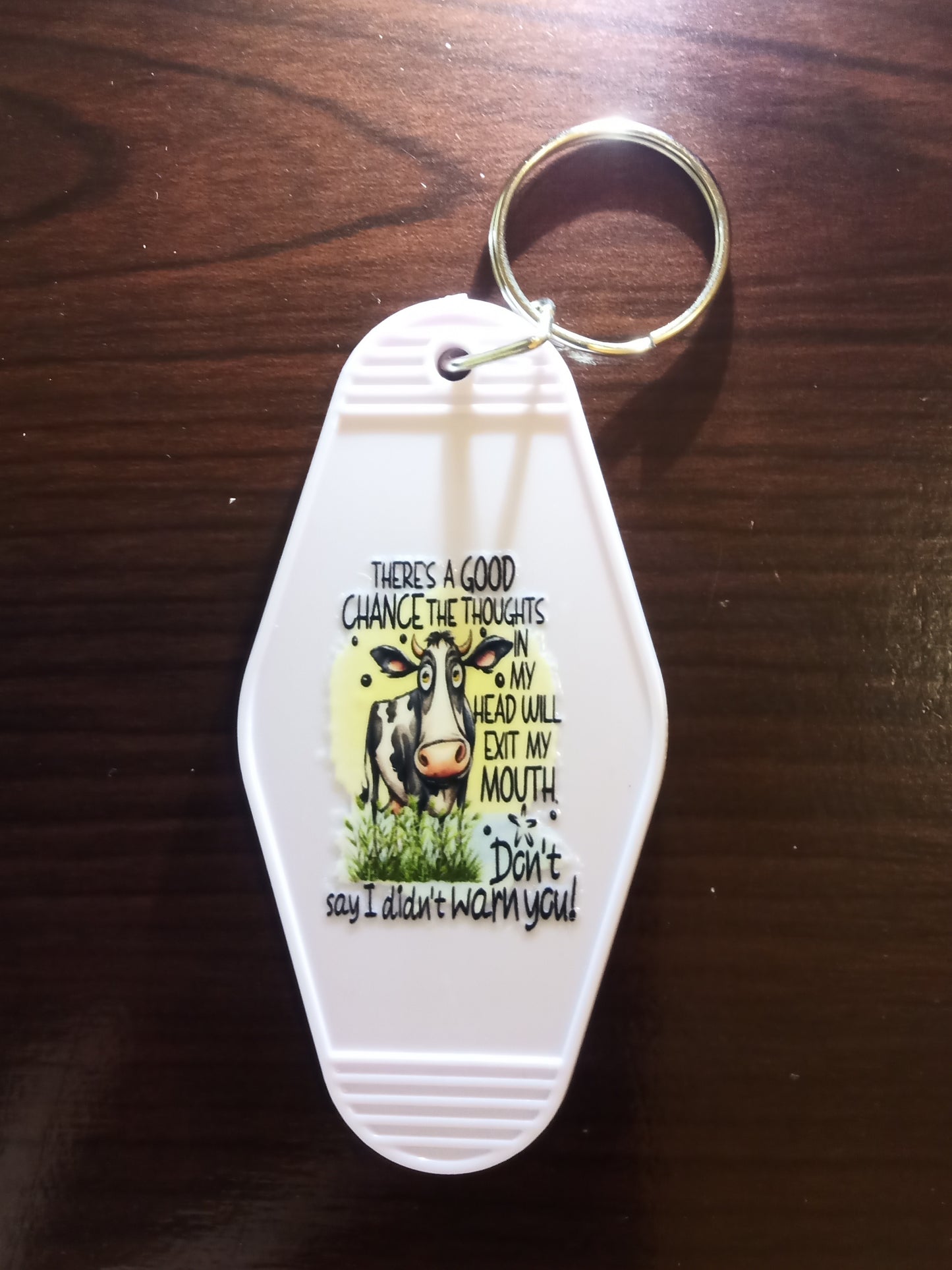 Various Cow Design Motel Keychains - Specify Selection at Order Screen