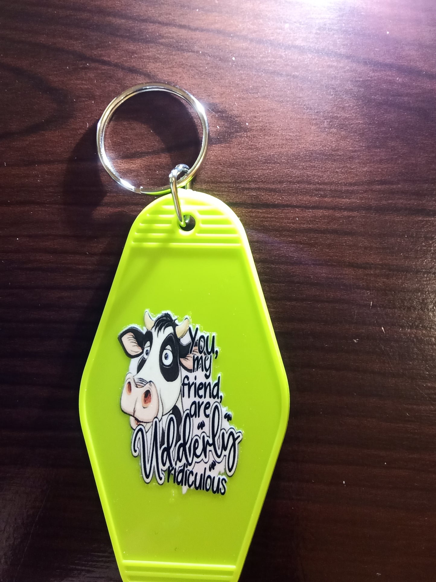 Various Cow Design Motel Keychains - Specify Selection at Order Screen