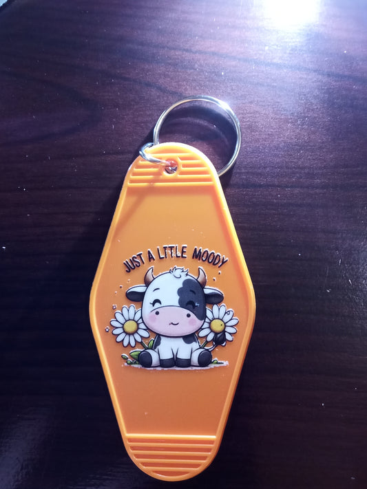 Various Cow Design Motel Keychains - Specify Selection at Order Screen