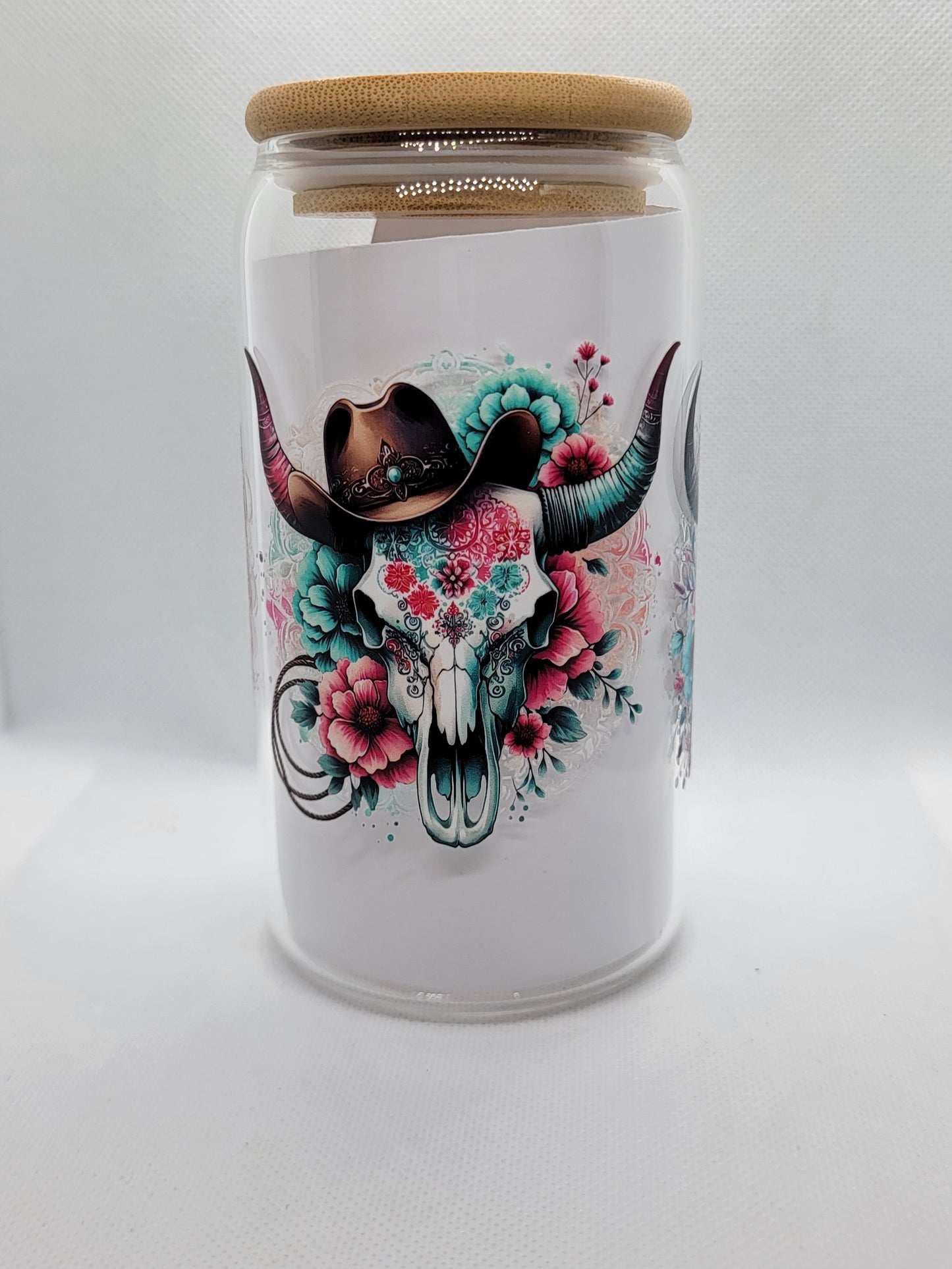 Western Glam Cowskull - Tumbler