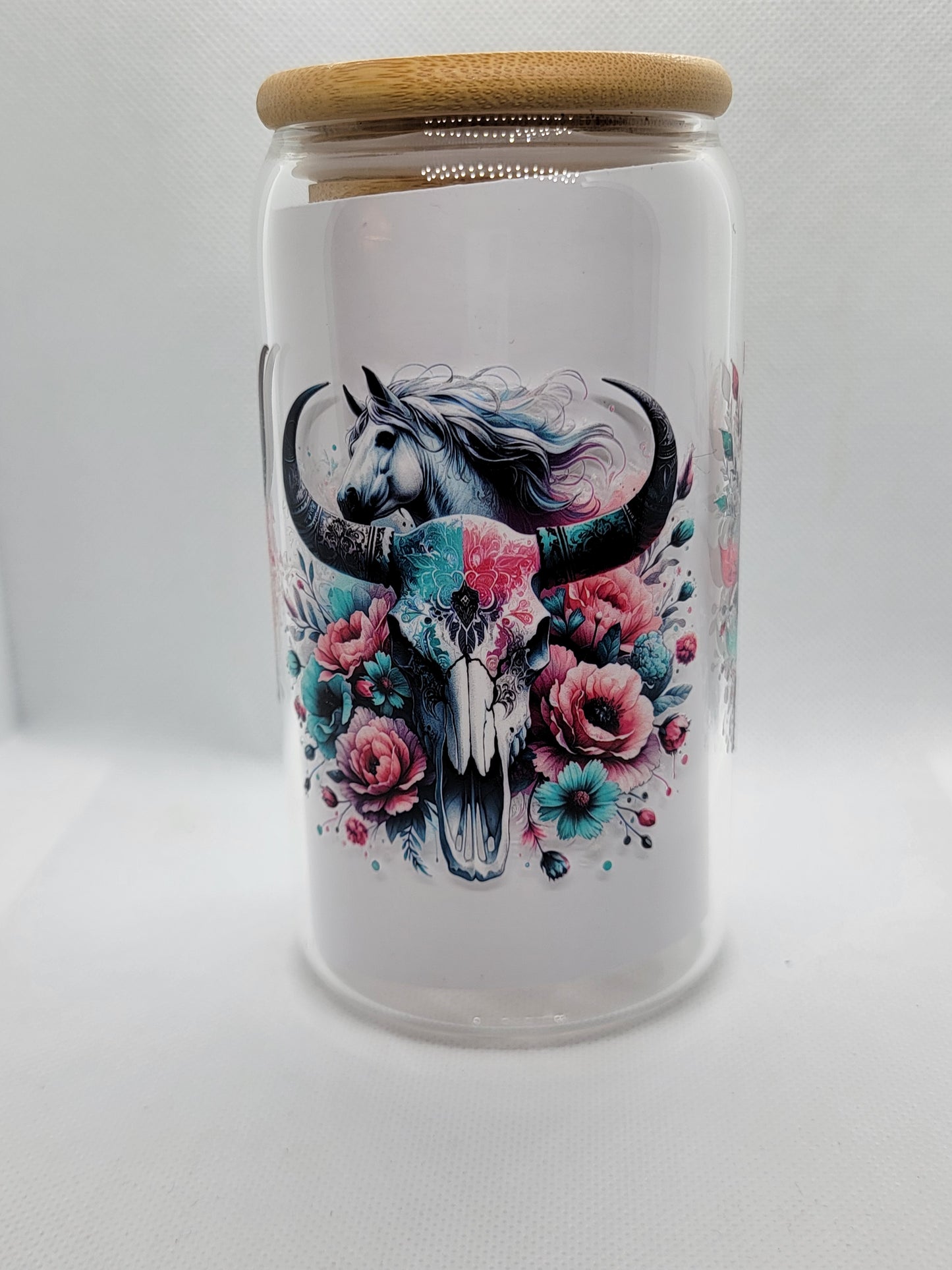 Western Glam Cowskull - Tumbler