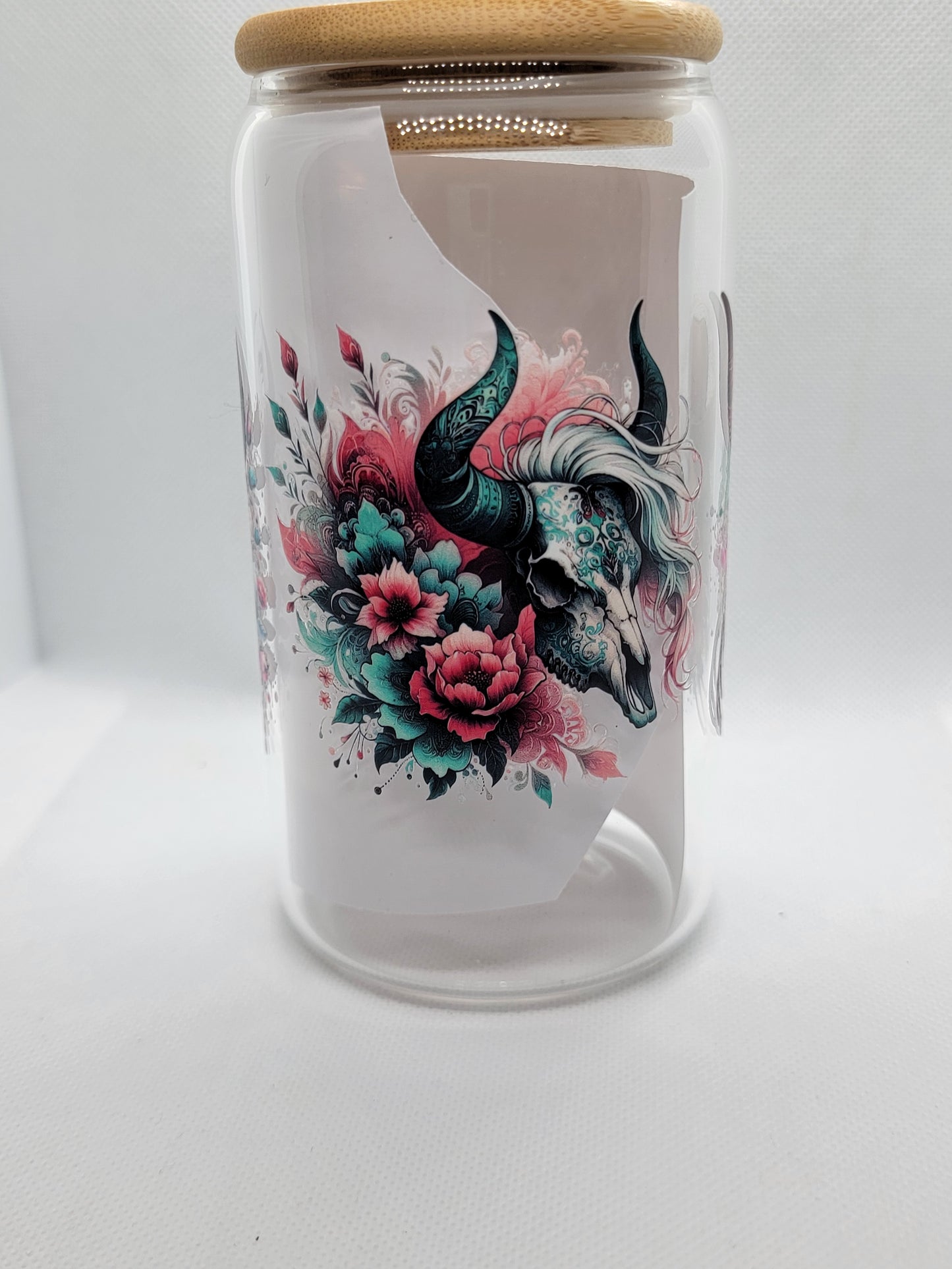 Western Glam Cowskull - Tumbler