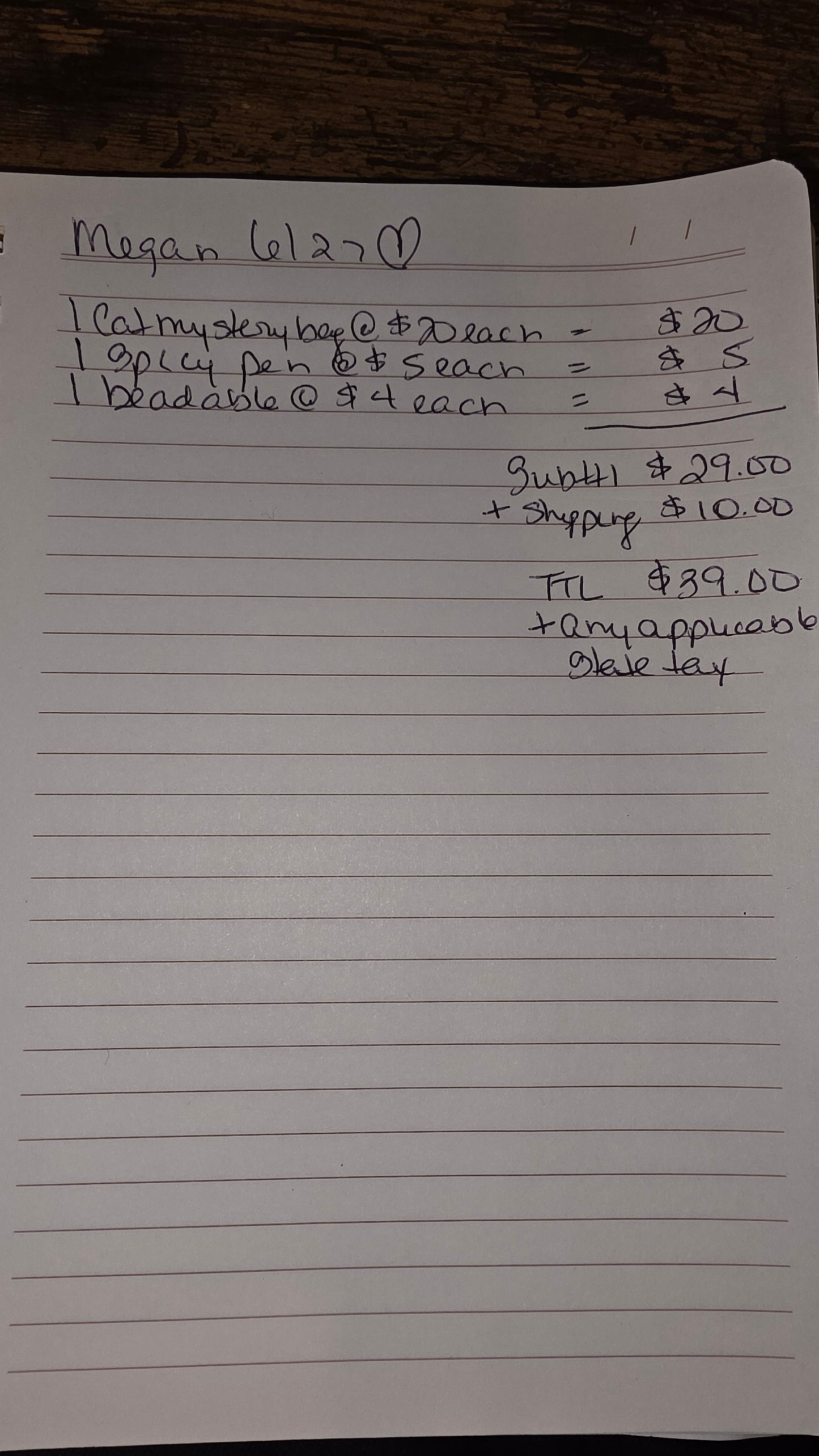 Megan 6/27 Live Claim