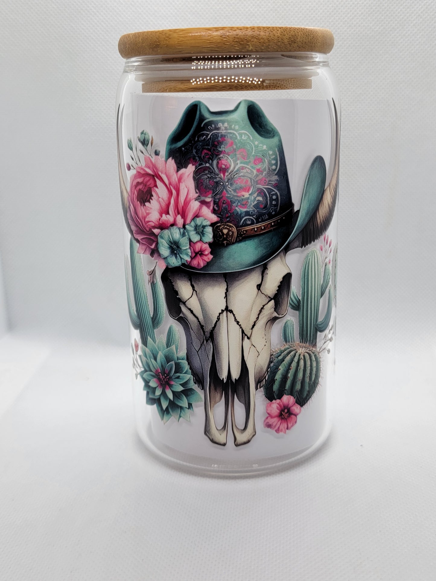 Western Glam Cowskull - Tumbler