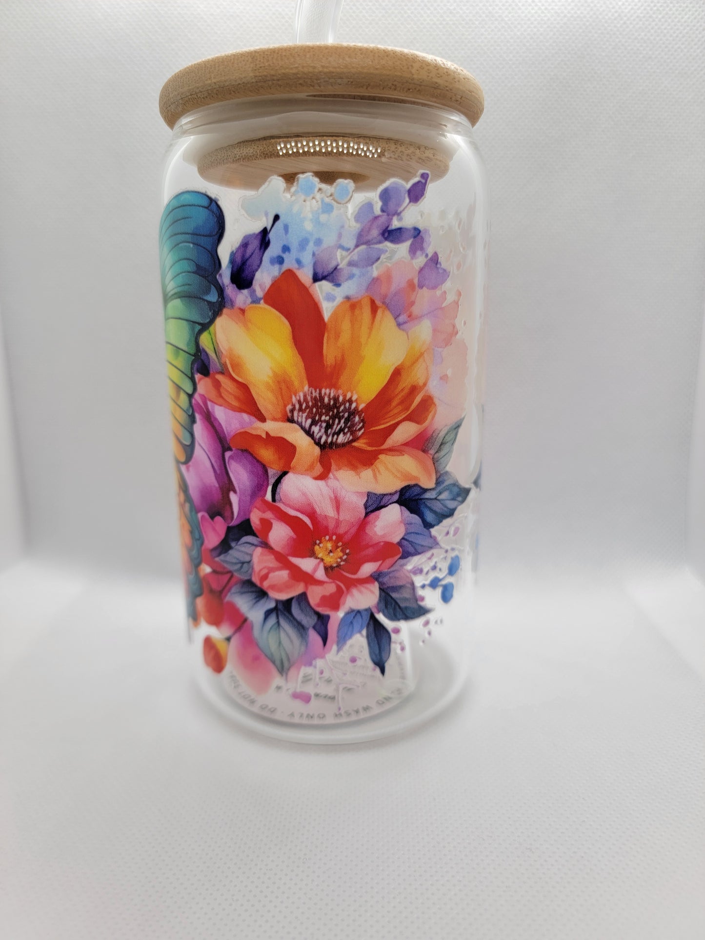 Beautiful Butterfly w/Flowers - Tumbler