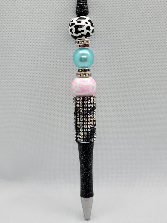 Glam Cowprint Beadable Pen