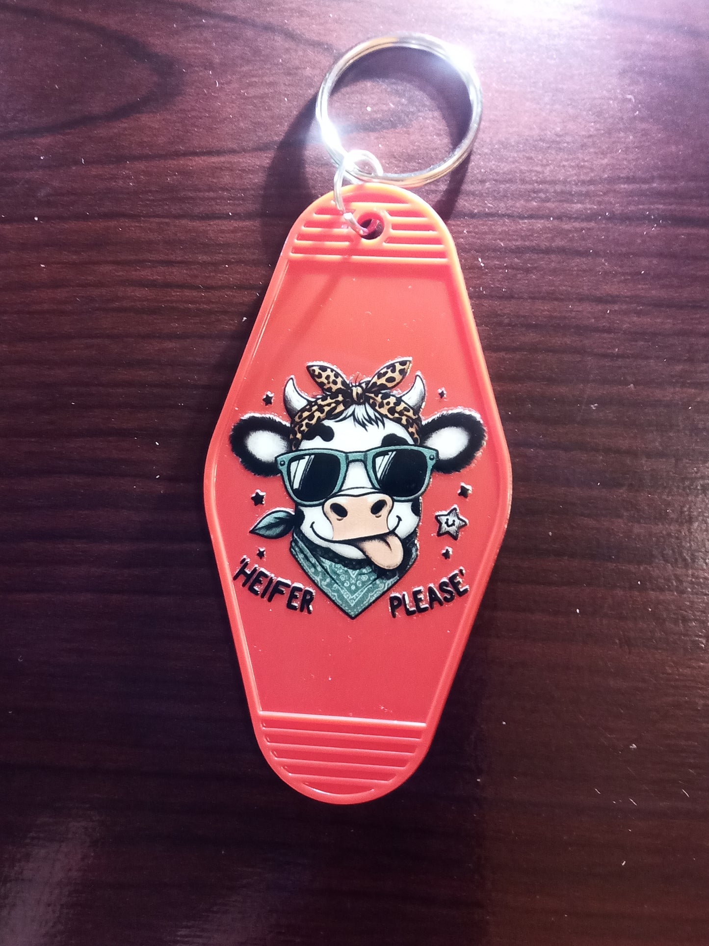 Various Cow Design Motel Keychains - Specify Selection at Order Screen
