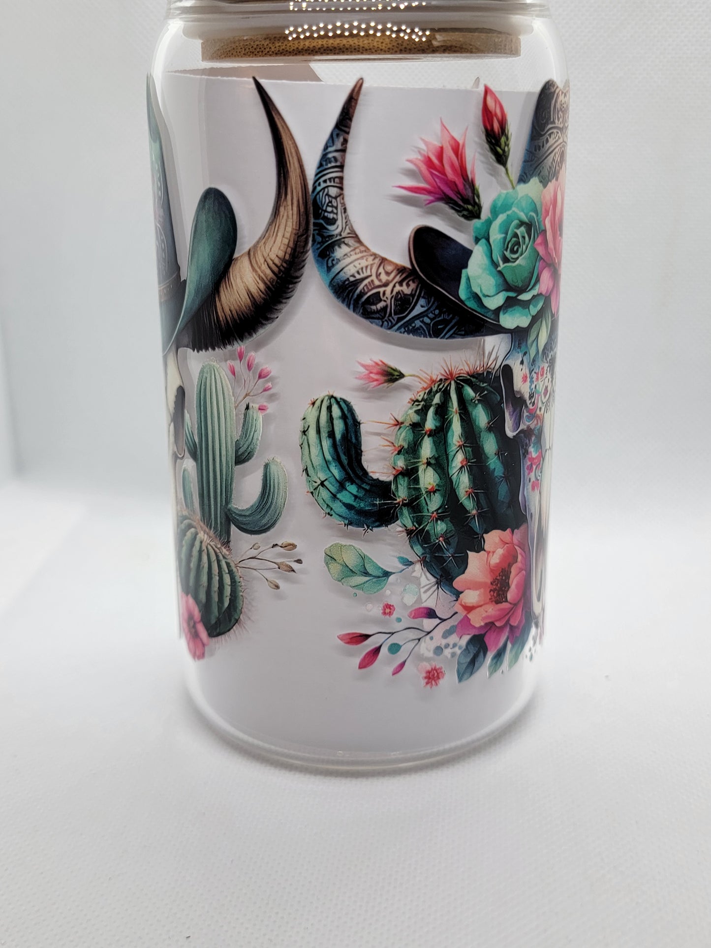 Western Glam Cowskull - Tumbler