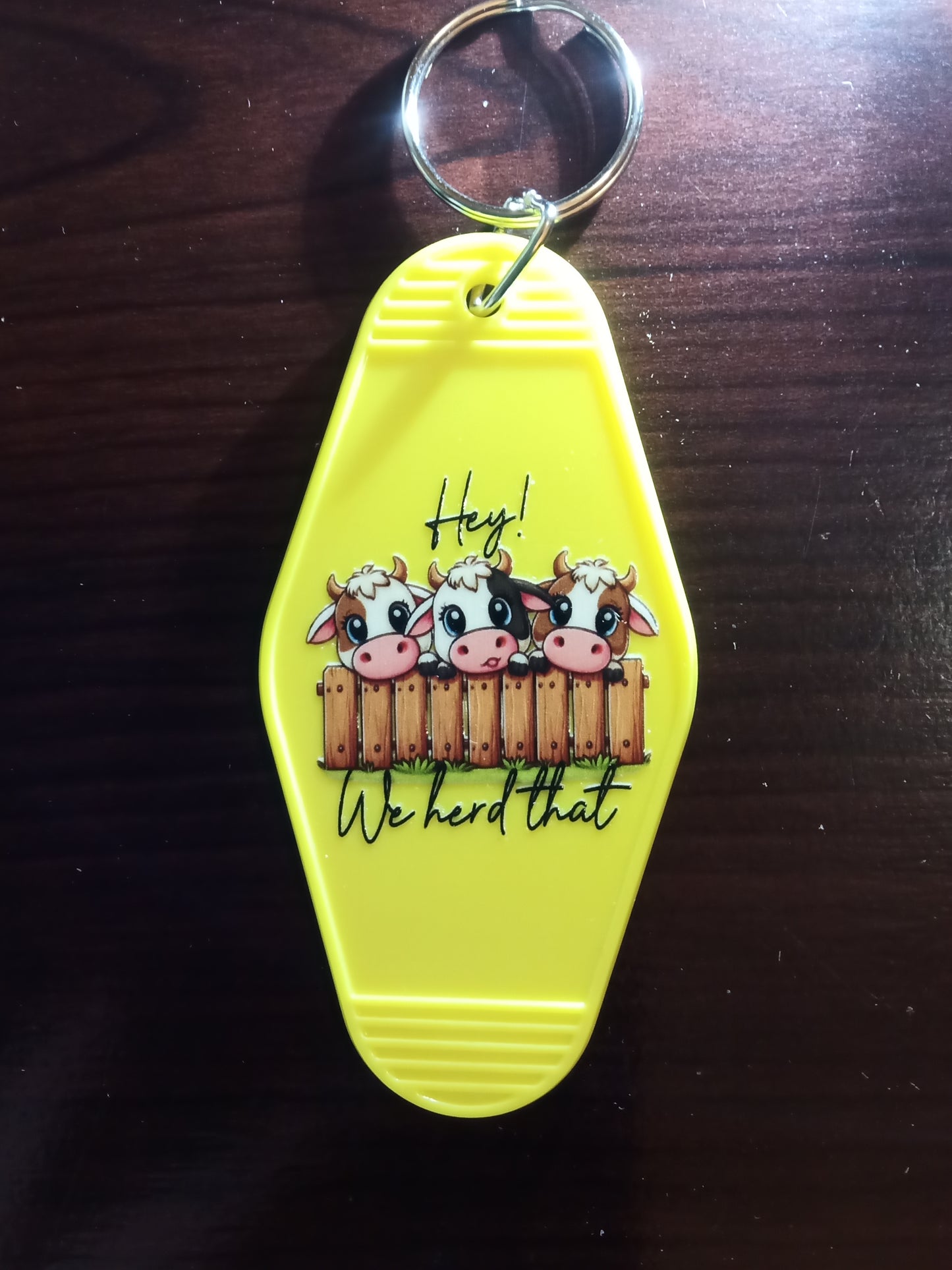 Various Cow Design Motel Keychains - Specify Selection at Order Screen