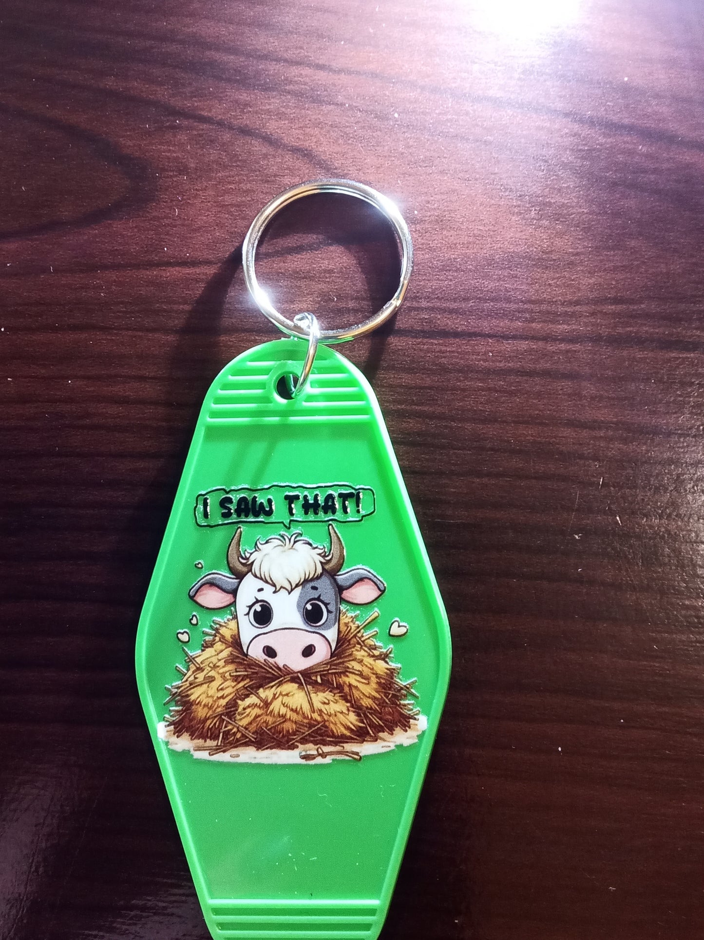 Various Cow Design Motel Keychains - Specify Selection at Order Screen