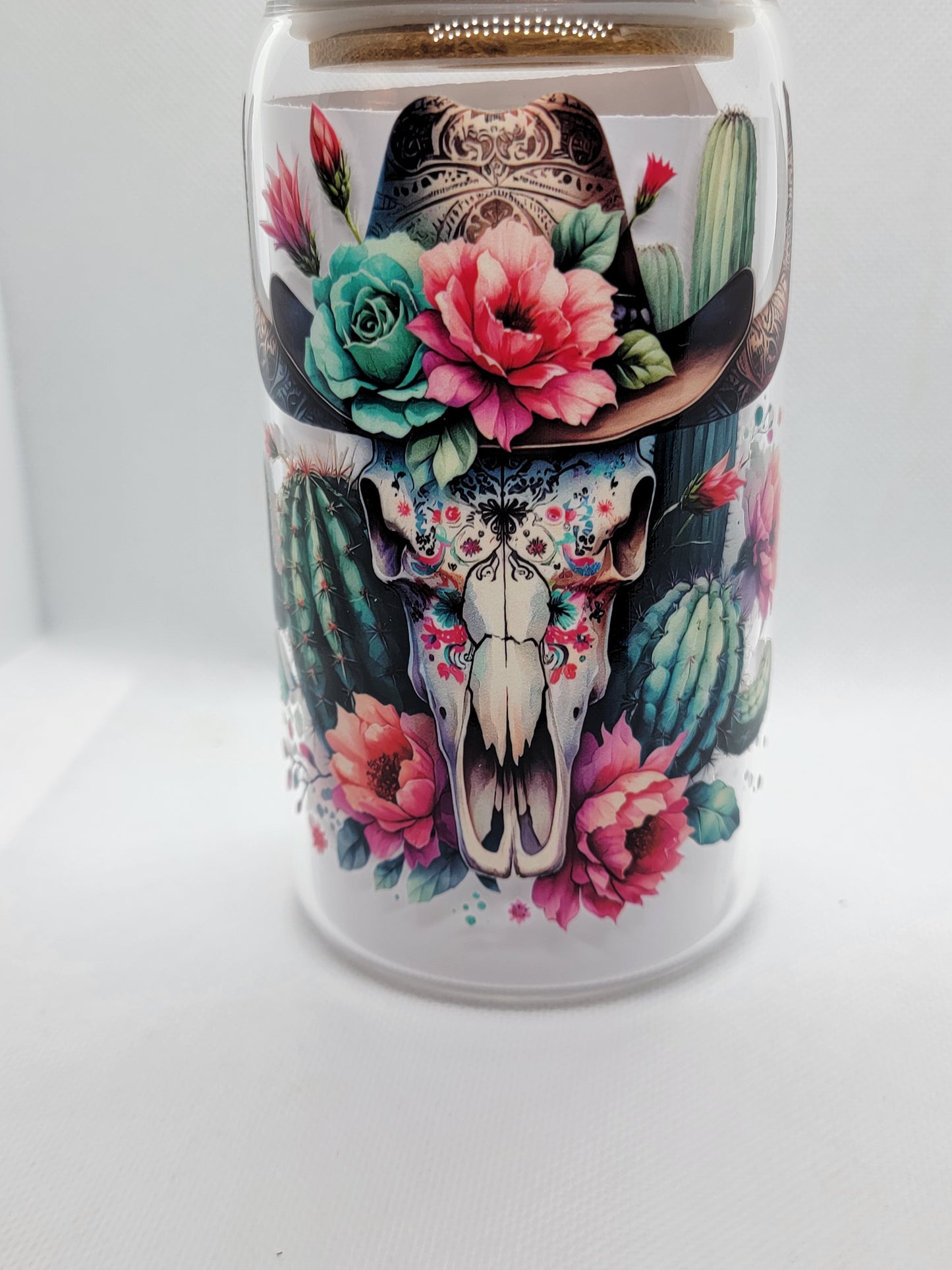 Western Glam Cowskull - Tumbler